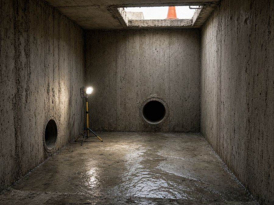 Clean chamber walls of an emptied grease interceptor — grease interceptor cleaning in Fullerton, CA